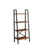 INFURNIC Decorative Bookshelf 5 Tier Ladder Shelf Office Furniture Bookcase Modern Metal Frame Storage, Brown, 13"*23"*52" - 4 of 4