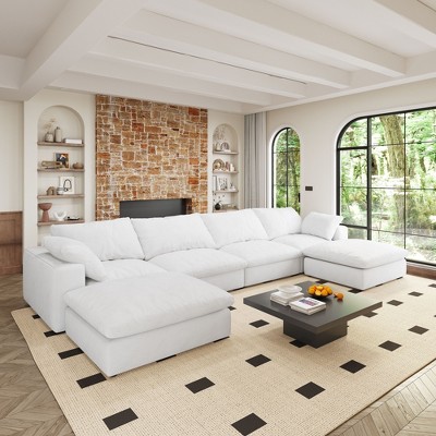 Whisen Cloud Modular Sectional Sofa, Down Filled, Convertible Deep Seat