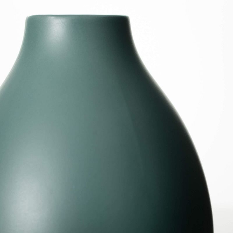 Sullivans 9" Matte Green Teardrop Vase, Ceramic, 2 of 8