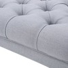 Sapphtopaz Classic Upholstered Ottoman Bench, Button-Tufted Diamond Stitching Accent Stools, Entryway Benches with Half-Circle Birch Wood Legs - 4 of 4