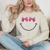 Simply Sage Market Women's Graphic Sweatshirt Bow Eyes Smiley  - M - Dust - 2 of 3