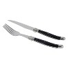 8pc Stainless Steel Laguiole Faux Onyx Cutlery Set Black - French Home: Flatware Set, Ergonomic Grip, Dishwasher-Safe - 2 of 3