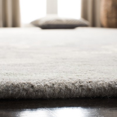 Gray Floral Handmade Wool Tufted Area Rug, 3' x 5'