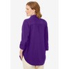 Woman Within Plus Size Three-Quarter Sleeve Peachskin Button Front Shirt - 3 of 4
