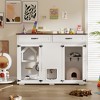 Famapy Cat Cabinet Acrylic Cabinet Door White Built-in Controllable Light Strip Scratching Board Scratching Rod - 3 of 4