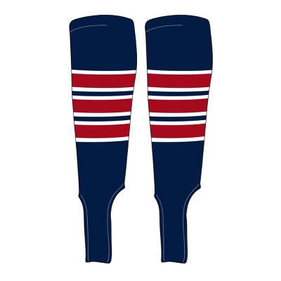 MK Socks Traditional Baseball Stirrups Pattern C-5 Navy, White, Red (L)