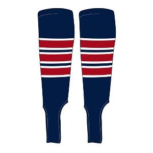 MK Socks Traditional Baseball Stirrups Pattern C-5 Navy, White, Red (L) - 1 of 2