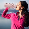 NewHome "34oz Motivational Glass Water Bottle with Time Markers, Straw, Silicone Sleeve & Handle for Gym" Coffee - 4 of 4