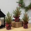 Northlight Mini Cedar Artificial Christmas Trees - 10" - Set of 3 - 2 of 4