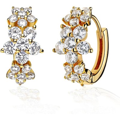Cubic Zirconia Huggie Earrings 14k Gold Plated Tiny Earrings Small Huggie Hoop Earrings Simple Lightweight Hoops Gift for Women