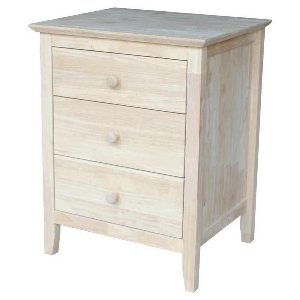Photos - Storage Сabinet Smith Nightstand with 3 Drawers - Unfinished - International Concepts