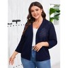 Plus Size 3/4 Sleeve Knitted Cardigan Lightweight Open Front Coat Cardigans - 2 of 4