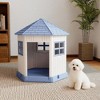 NAYSAYE Dog House Indoor Outdoor Durable Dog Shelter Dog Kennel with Window, Elevated Floor for Small Medium Dogs Home, Blue, 34.8"*30.51"*36.89" - 2 of 4