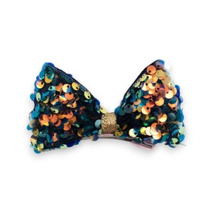 Summer Crystal - Large Sequin Top Bow Hair Clip - 1 Pack - 1 of 4