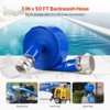 VEVOR Backwash Hose, 3 in x 50 ft, Blue High Quality PVC Hose, with Clamps, Camlock, Aluminum Fittings,Fit Various Pumps, for Sewage Treatment, Blue - 3 of 4