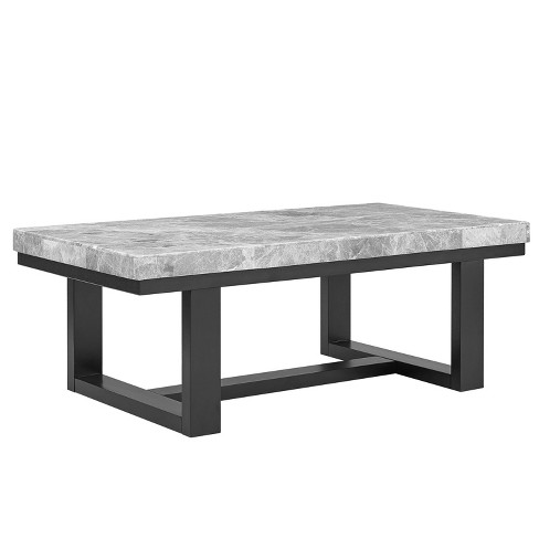 Lucca Gray Marble Cocktail Table Espresso - Steve Silver Co. : Target