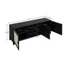 GDFStudio Stefan 63" Modern Cane and Wood TV Stand with 3 Soft-Close Doors - 3 of 4