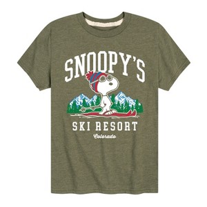 Boys' - Peanuts - Snoopy's Ski Resort Short Sleeve Graphic T-Shirt - 1 of 4