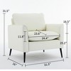 TS Cat paw leather upholstered sofa 1PC Cream White,Nordic retro light luxury living room balcony bedroom single casual sofa chair - 3 of 4