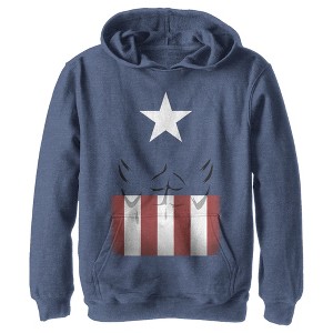 Boy's Marvel Captain America Body Pull Over Hoodie - 1 of 4