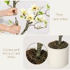 4FT Faux Magnolia Plant Artificial Flower Trees Fake Plants for Yard Patio Home Office Arrangement Decor Tree Vivid Leaves Mosses Lighting White Pot - 4 of 4