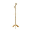 SEVOBAL Freestanding Coat Rack Solid Wood 11 Hook Stand with 7 Tiers for Entryway and Home Storage, Brown, 17.5"*17.5"*70" - 4 of 4
