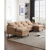 U-Shaped Modular Sectional Sofa with Chaise Lounge, Terrycloth Upholstered 4-Seater Couch with 4 Waist Pillows for Living Room - 4 of 4