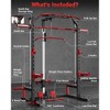Home Gym, Squat Rack with Barbell & Cable System - Multi-Functional Smith Machine, Lat Pulldown, Safety Arms for Full Body Strength Training - 4 of 4