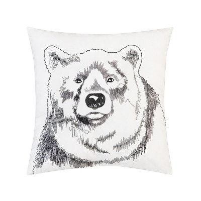 C&F Home 18" x 18" Bear Portrait Indoor / Outdoor Embroidered Throw Pillow