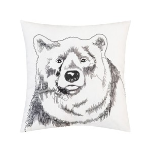 C&F Home 18" x 18" Bear Portrait Indoor / Outdoor Embroidered Throw Pillow - 1 of 4