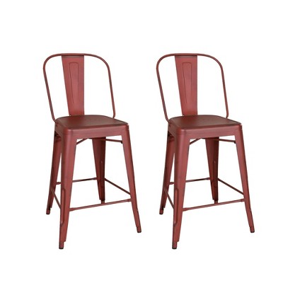 2pc Vintage Series X Back Counter Height Barstool Red - Liberty Furniture