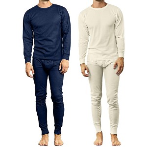 Galaxy By Harvic Men's 4-Piece Lightweight Thermal Set Of Both A Thermal Top And Bottom (2-Full Sets) - 1 of 3