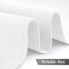 White Classic Premium 100% Polyester Round Tablecloths, 200 GSM Washable Fabric Stain and Wrinkle Resistant Round Table Covers Set of 2 - 3 of 4