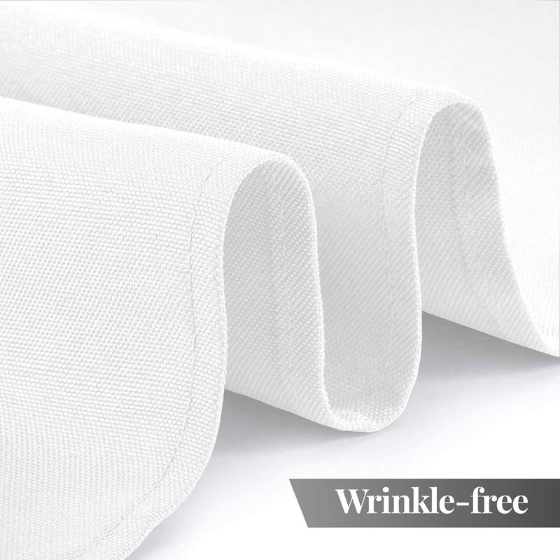 White Classic Premium 100% Polyester Round Tablecloths, 200 GSM Washable Fabric Stain and Wrinkle Resistant Round Table Covers Set of 2, 3 of 6