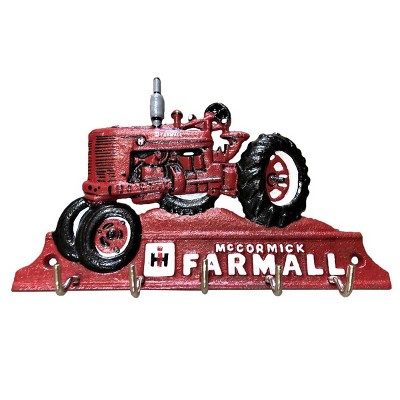 IH McCormick Farmall H Tractor Cast Iron 5 Hook Key Rack