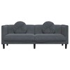 vidaXL 3-Seater Sofa - Dark Gray Velvet - Plush Cushions - Modern Design - Living Room Furniture - 76.2"x30.3"x27.6" - 3 of 4