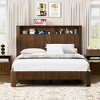 Queen Size Bed Frame with Storage Headboard and Built-in Charging Station for Bedroom or Apartment - 2 of 4