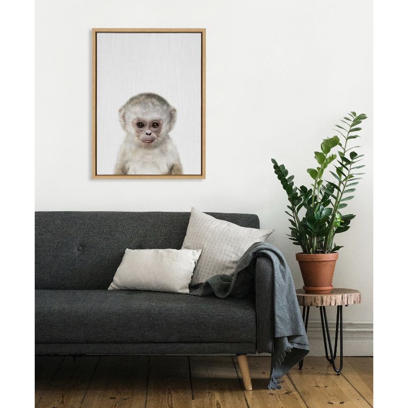 18&#34; x 24&#34; Sylvie Monkey Color Framed Canvas by Simon Te of Tai Prints Natural - Kate &#38; Laurel All Things Decor, 6 of 8