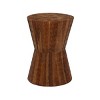 Coastal Teak Wood Geometric Accent Stool Brown - Olivia & May: Nautical Unupholstered Round Bench - 2 of 4