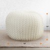 Cheer Collection 18" Round Cable Knit Pouf Ottoman - 3 of 4