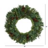 Nearly Natural 20” Mixed Pine and Pinecone Artificial Christmas Wreath with 35 Clear LED Lights - 2 of 4