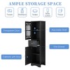 KTMBDW 64" Tall Bathroom Cabinet, Freestanding Bathroom Cabinet with Acrylic Door and Adjustable Shelf, Narrow Kitchen Cupboard for Living Room - 4 of 4