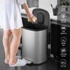 Dolonm 13 Gallon 50L Kitchen Foot Pedal Operated Soft Close Trash Can - Stainless Steel Rectangular Bustbin with 30 Garbage Bags - Silver - 2 of 4