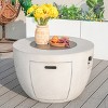 Moda Furnishings 23.8'' H x 36'' W Magnesium Oxide Propane Outdoor Fire Pit Table with Lid - 3 of 4