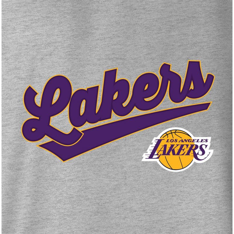 NBA Los Angeles Lakers Women&#39;s Gray Long Sleeve Team Slugger Crew Neck T-Shirt, 4 of 5