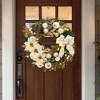 Christmas Wreath with Lights for Front Door, Lighted Xmas Door Wreath with Ball Ornaments & Pincone for Christmas Door Fireplace Decor - 3 of 4