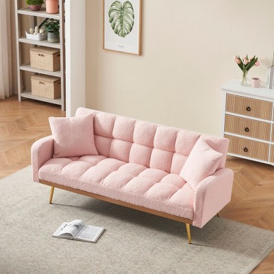 NicBex 69 Inch Loveseat,Modern Adjustable Teddy Loveseat Sofa with 2 Pillows,Upholstered 2-Seater Couch Set for Living Room,Bedroom,Lounge
