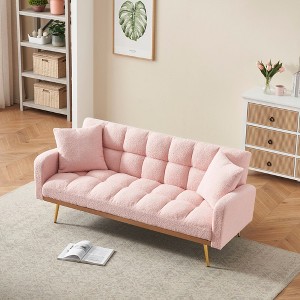 NicBex 69 Inch Loveseat,Modern Adjustable Teddy Loveseat Sofa with 2 Pillows,Upholstered 2-Seater Couch Set for Living Room,Bedroom,Lounge - 1 of 4