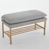 PAGED Ottoman Bench with Shoe Rack Modern Linen Ottoman with Metal Legs, End of Bed Bench for Living Room, Bedroom, Entryway, Load 300 lb - 2 of 4
