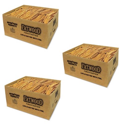 Better Wood Products Fatwood All Natural Waterproof Fire Logs, Indoor/Outdoor Wood Fire Starter Sticks for Barbecue, Fireplace & Camping